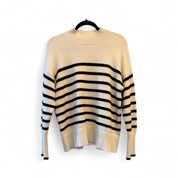 Philosophy Sweaters - Philosophy Large Striped Cream and Black Women's Sweater